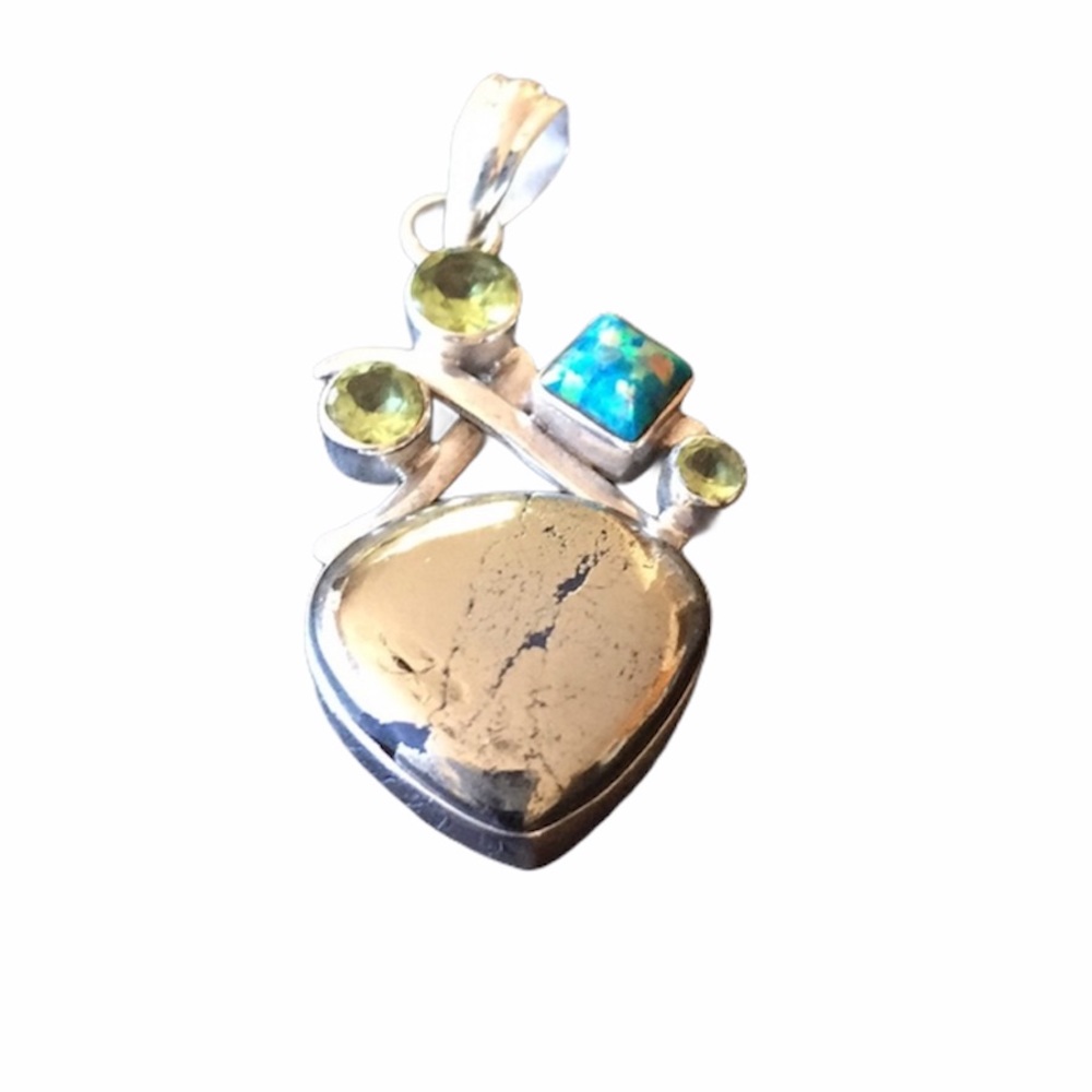 Ladies Pyrite in Magnetite Pendant